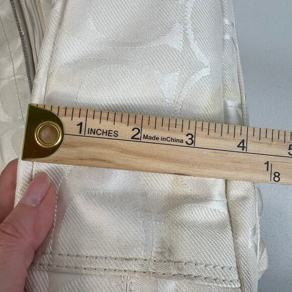 Coach White Kyra Bag Signature C Print Messenger Jacquard Fabric Crossbody READ - Picture 13 of 13